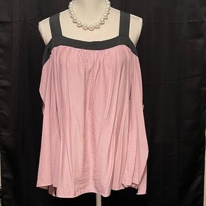 Pink cross shoulder blouse